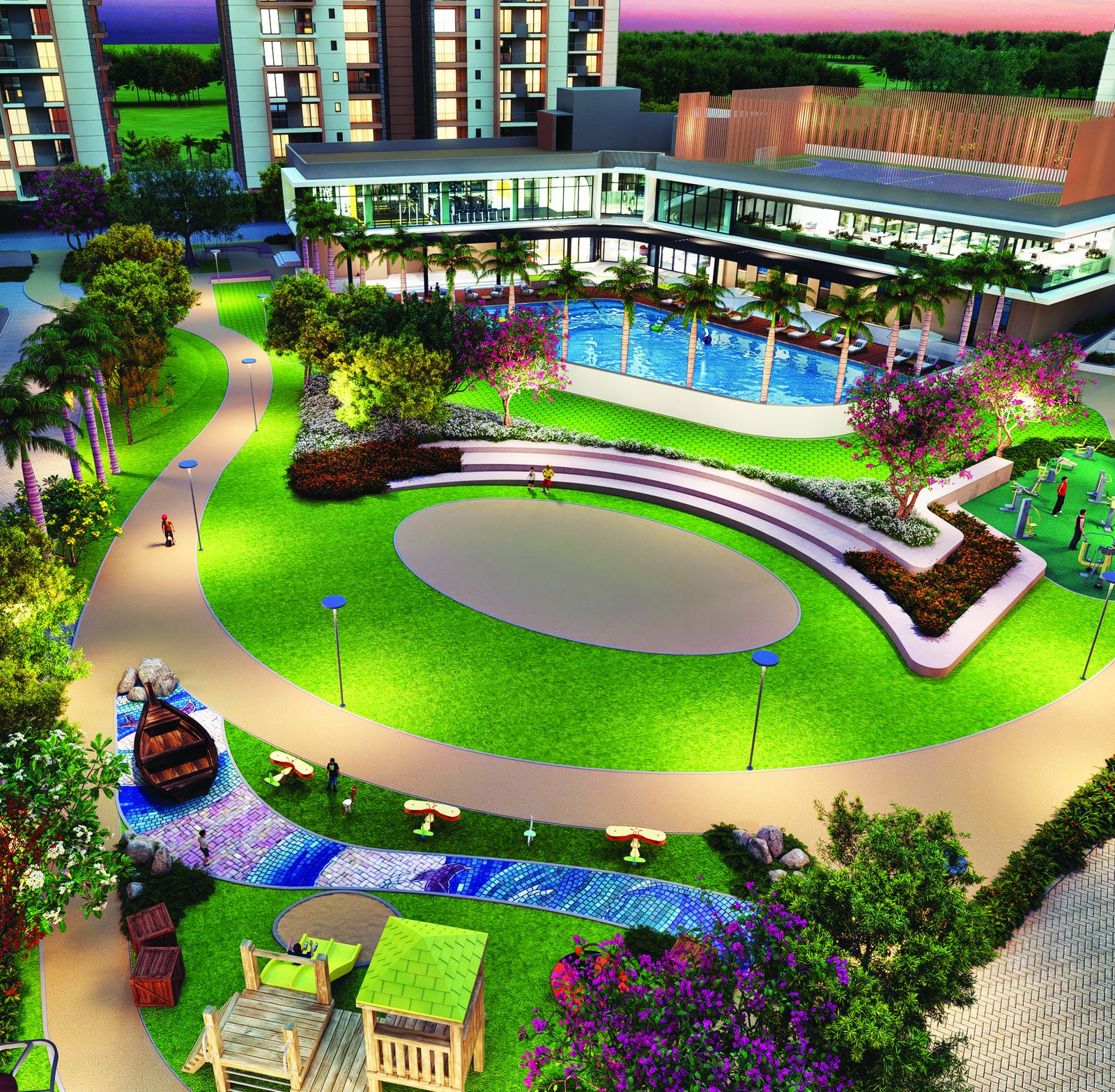 Pool and lawn